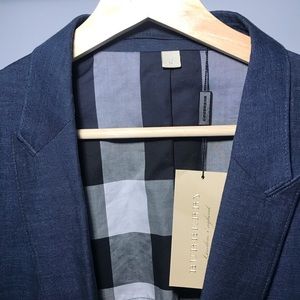 Burberry Men’s Linen Cotton Blazer Navy